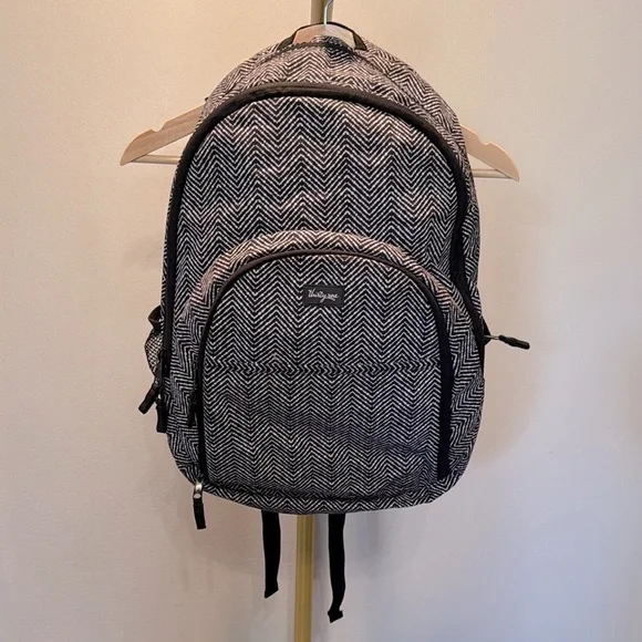 Thirty One Black and White Herringbone full size Backpack Laptop Bag NEW! Thirty One Suite Success Tote Thermal Work Organizer  main image 3